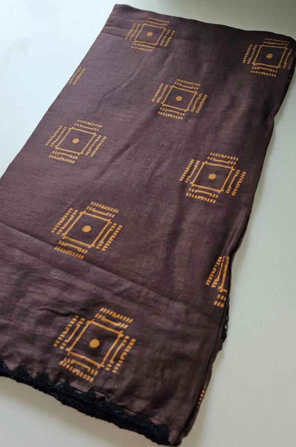 Brown Square Cotton Scarf 2yd x 2yd