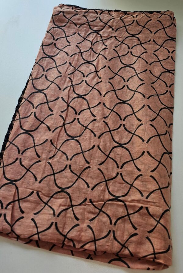 Coral Wave Cotton Scarf 2yd x 2yd