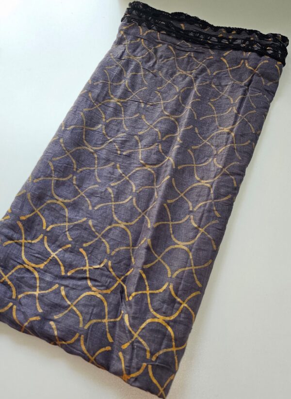 Dark Gray Wave Cotton Scarf 2yd x 2yd