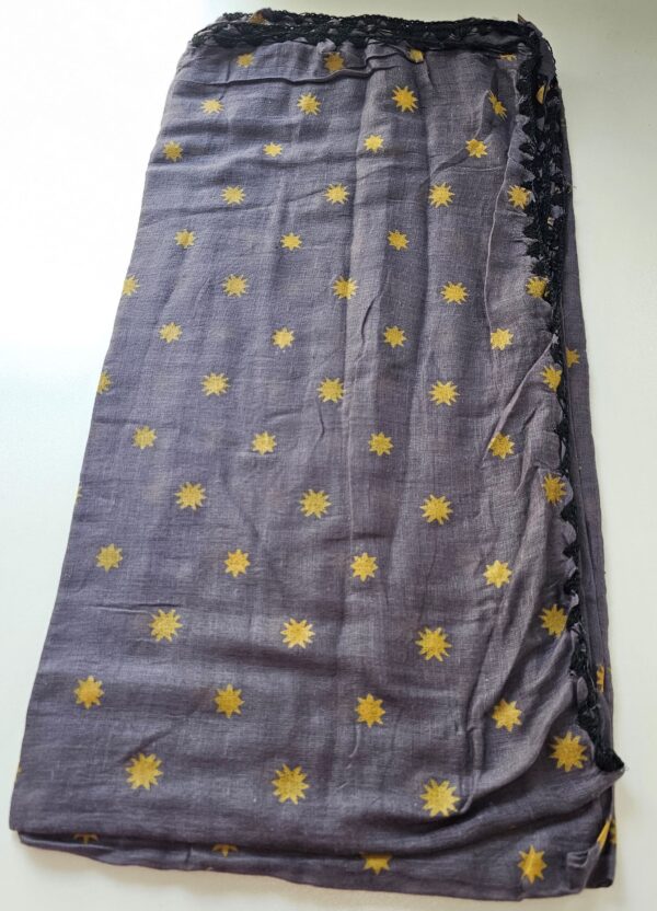 Gray Sun Cotton Scarf 2yd x 2yd