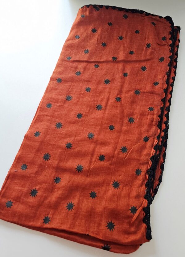 Orange Sun Cotton Scarf 2yd x 2yd