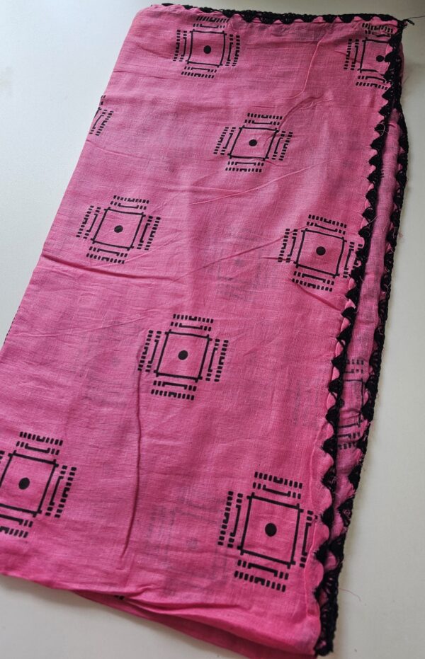 Pink Square Cotton Scarf 2yd x 2yd