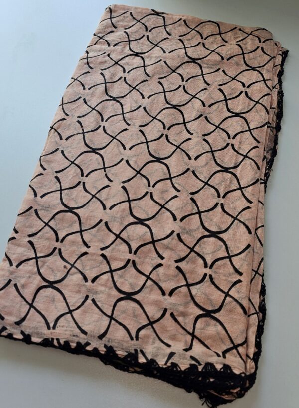 Salmon Wave Cotton Scarf 2yd x 2yd