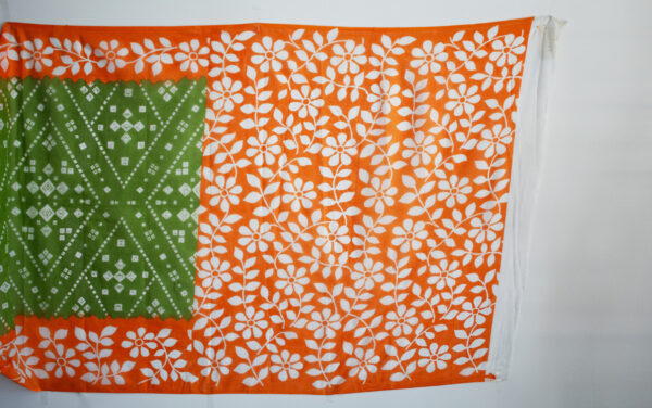 Orange and Green Vine Cotton Piece - 5 Yards - Image 2