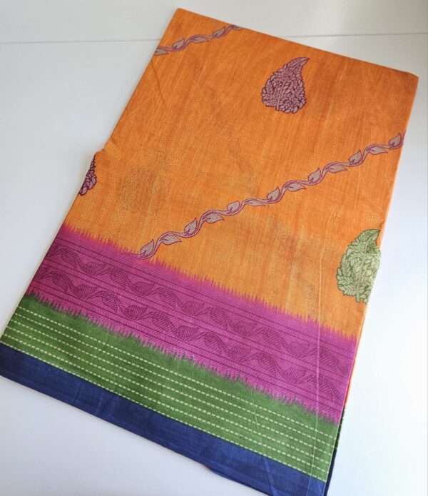 Orange and Purple Paisley Cotton Piece - 5 Yards