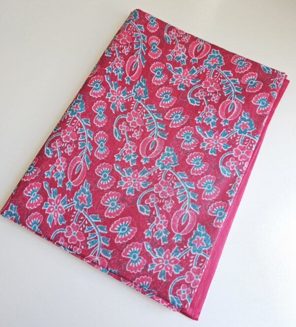 Pink and Teal Floral Cotton Piece - 5 Yards