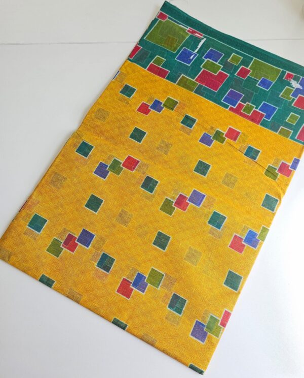 Yellow Squares Cotton Piece - 5 Yards