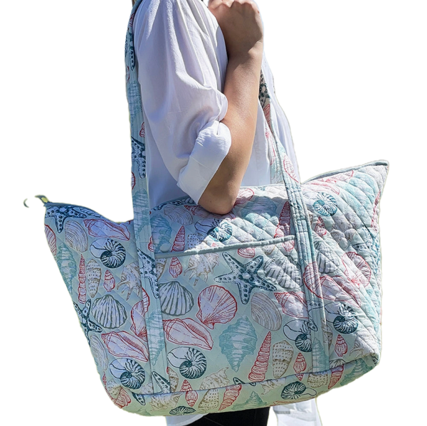 She Saw Sea Shells Quilted Tote