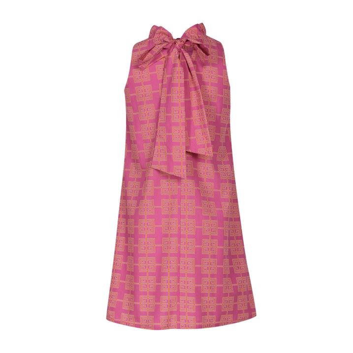 Yuliia Swing Dress - Chic N Greek Orange and Pink - Image 3