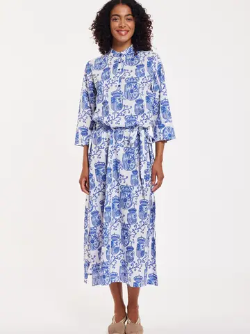 Elina Maxi Dress- Alcazar de Sevilla-Blue and White
